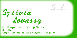 szilvia lovassy business card